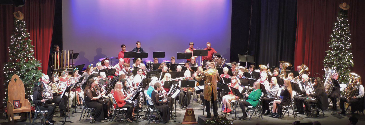The Lake Country Symphonic Band during its holiday concert at the Select Theater in Mineola.